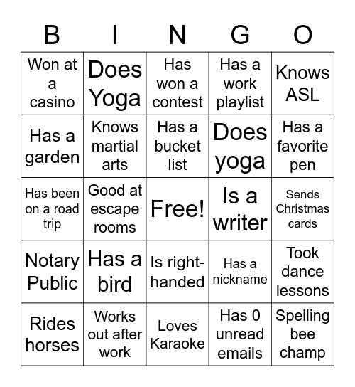 Icebreaker Bingo Card #1 Bingo Card