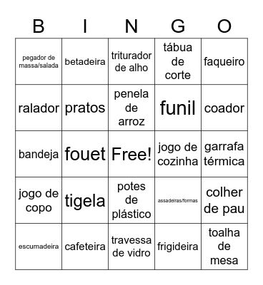 Chá de cozinha Bingo Card