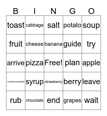 Sign Language Bingo Card