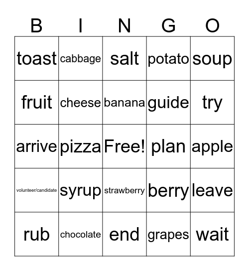 Sign Language Bingo Card