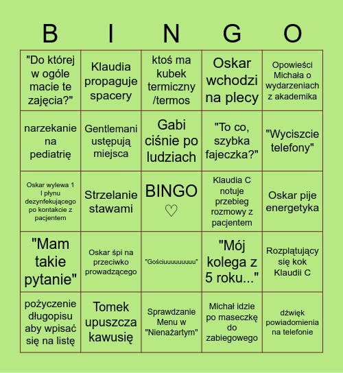 Grupa 02 Bingo Card