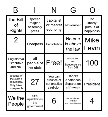 Bingo Card