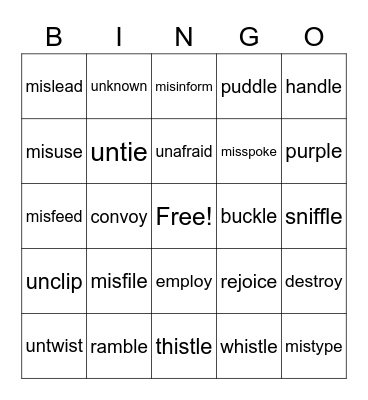 4th GRADE Bingo Card