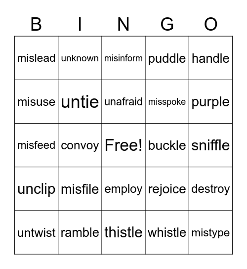 4th GRADE Bingo Card