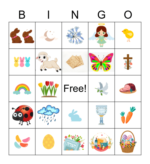 Spring/Passover/Easter BINGO Card