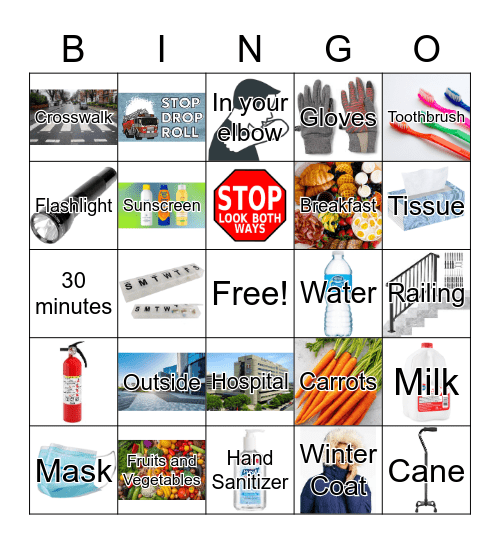 Health, Safety and Everyday Knowledge Bingo Card