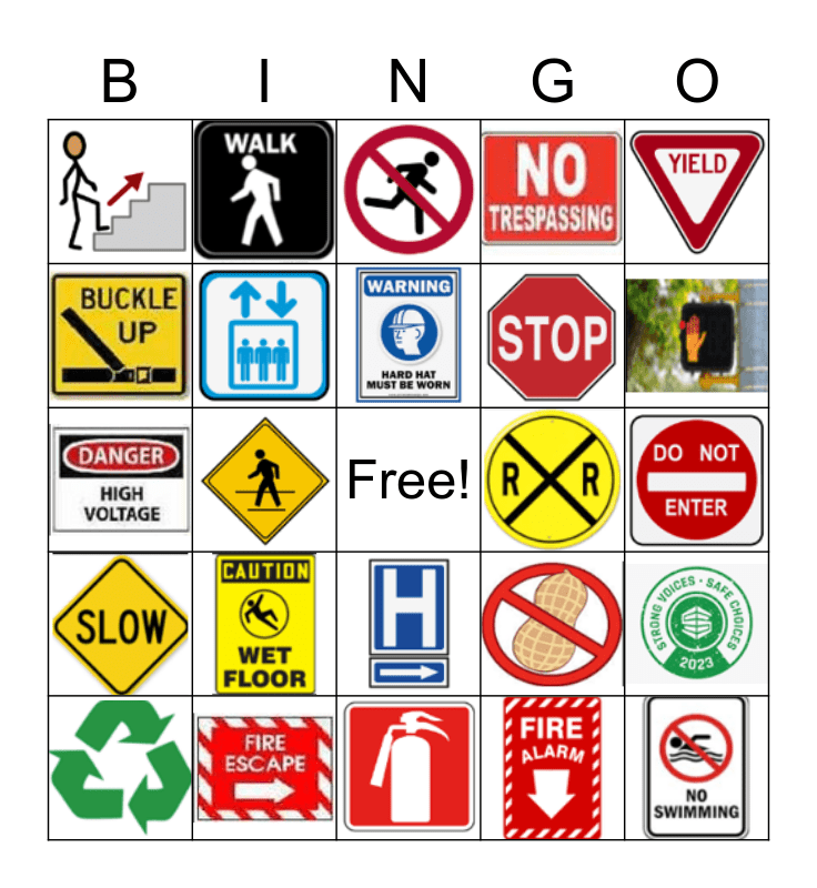 Safety Week Bingo Card