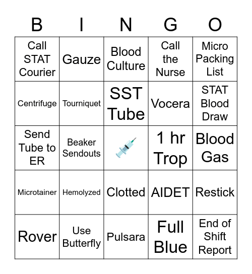LAB Bingo Card