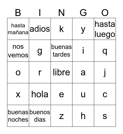 midterm - Bingo Card