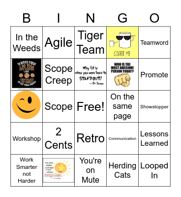 GO PMO Bingo Card