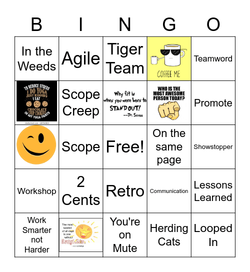 GO PMO Bingo Card