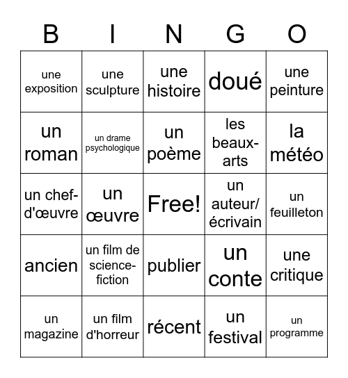 real bingo Card