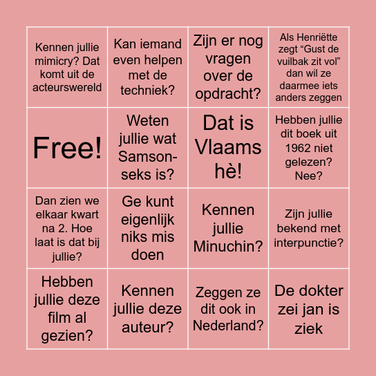 GUST'S GEWELDIGE GEZEGDES BINGO Card