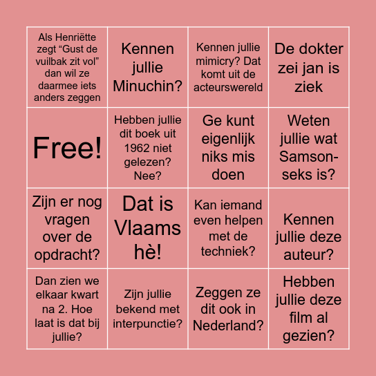 GUST’S GEWELDIGE GEZEGDES BINGO Card