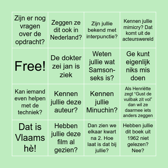 GUST’S GEWELDIGE GEZEGDES BINGO Card