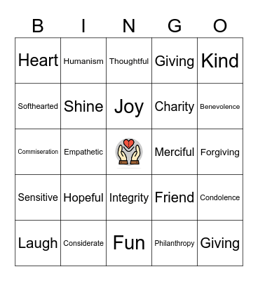 Compassion Bingo Card