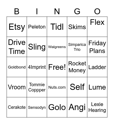 OPL Commercial Bingo Card