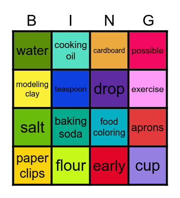 everybody up 5 unit 6 Bingo Card