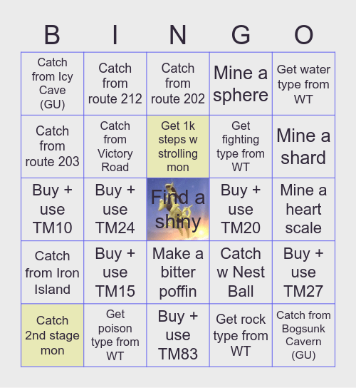 BDSP Bingo Race!!! Bingo Card