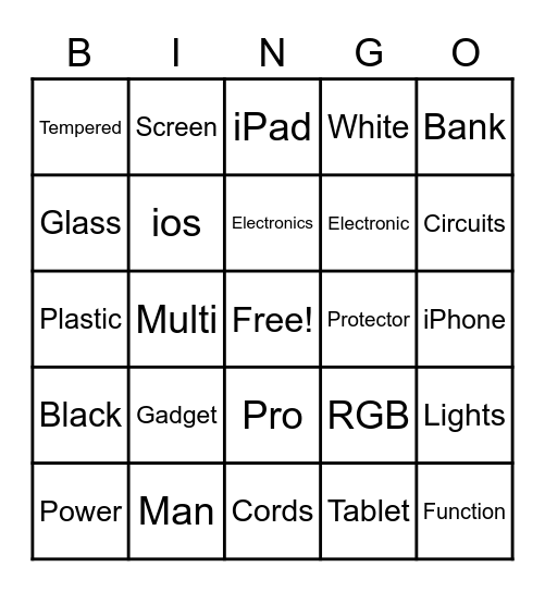 GadgetManElectronics Bingo Card