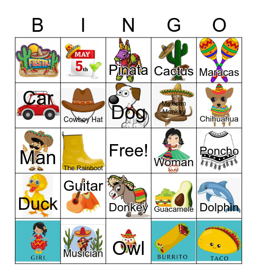 Cinco de Mayo Bingo Card