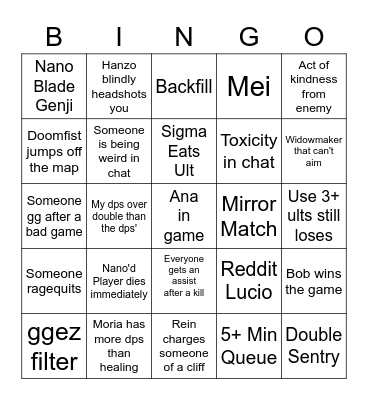 ow2 bingo Card