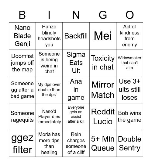 ow2 bingo Card