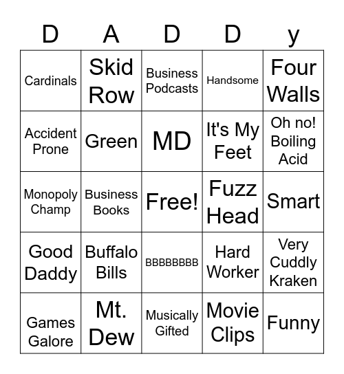 Birthday Bash Bingo Card