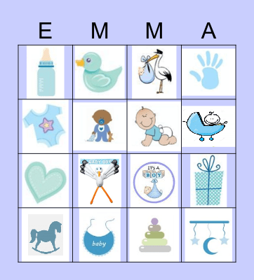 Emma Baby Shower Bingo Card