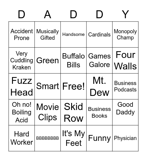 Birthday Bash Bingo Card