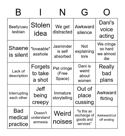 THE GROUP Bingo Card