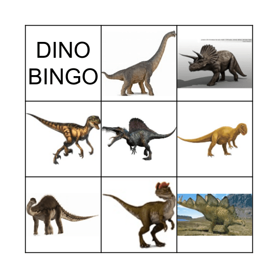 Dinosaur Bingo Card