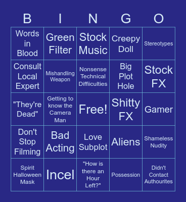 FOUND FOOTAGE BINGO Card