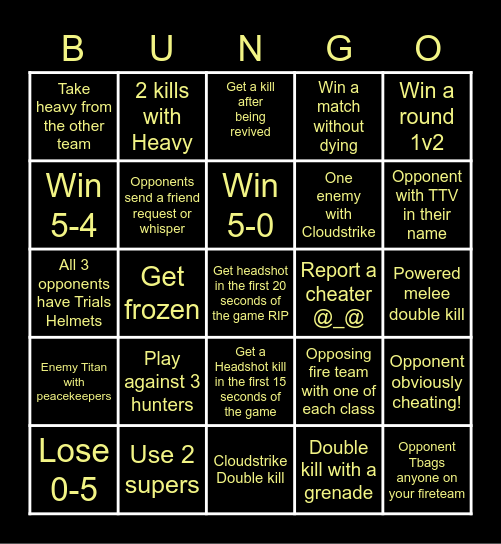 Trials BLACKOUT Bungo Bingo Card