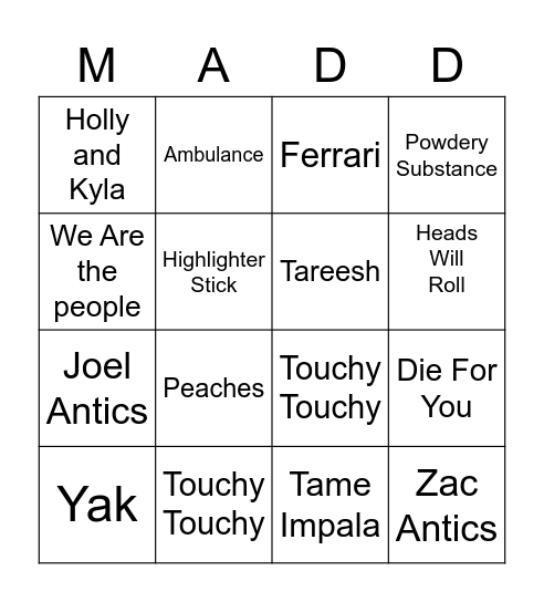 Bingo Card