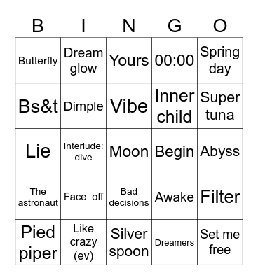 @jeonikkh Bingo Card