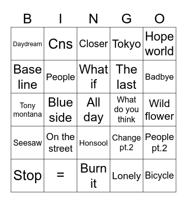 @jeonikkh Bingo Card