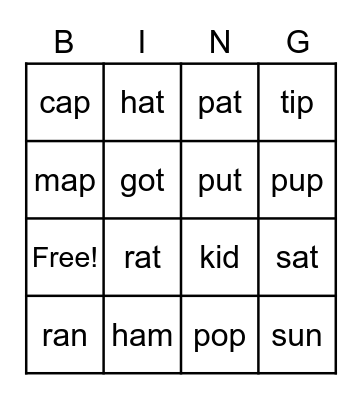 BINGO Card