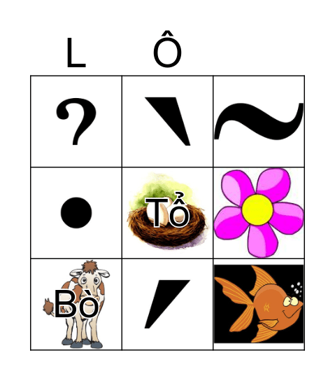 Bingo LỚP 1-3 Bingo Card
