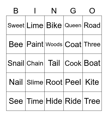 SOUNDS BINGO Card