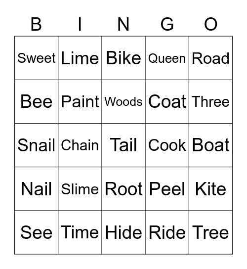 SOUNDS BINGO Card