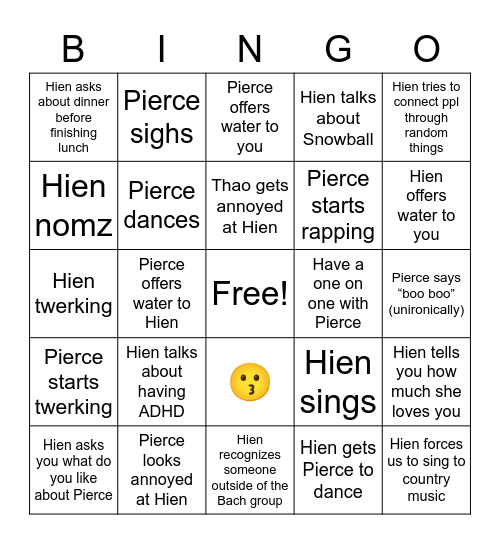 HP Bach Committee BINGO Card