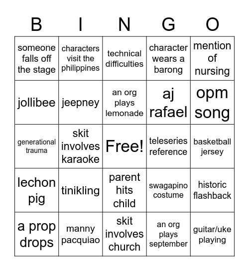 barrios bingo Card