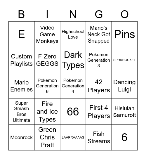 Round 1 [Anniversary] Bingo Card