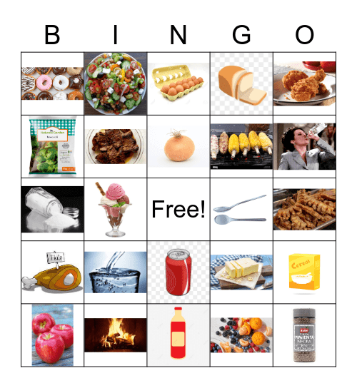 Cantidades y Alimentos Bingo Card