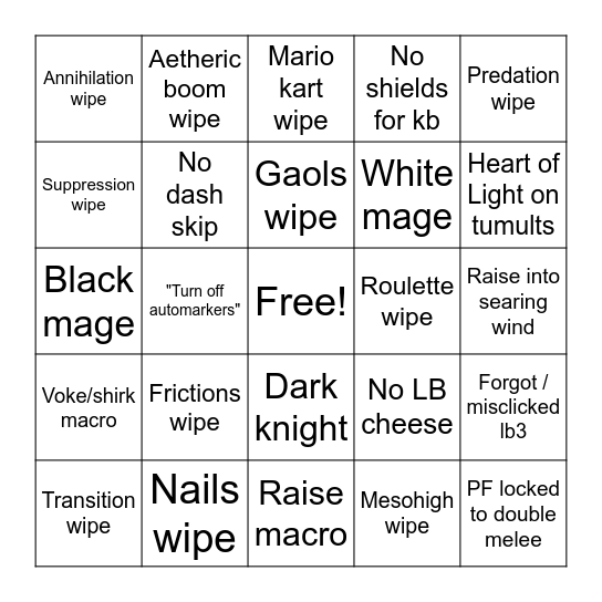 UWU Bingo Card