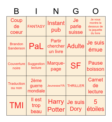 Lecture Bingo Card
