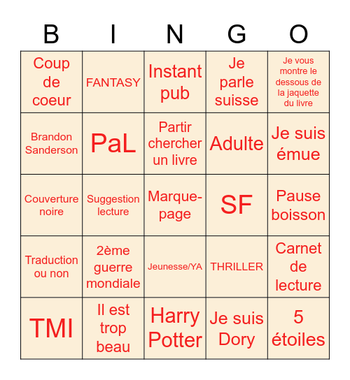 Lecture Bingo Card