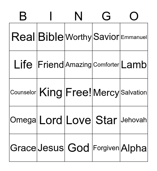 Young Musicians Bingo Card