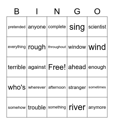 2-6b Bingo Card
